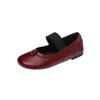 Sapatos de Dirigir Super Macios, Sapatilhas Versáteis de Luxo Leve, Sapatos Mary Jane Retrô Femininos, Sapatos Vermelhos de Salto Baixo, Sapatos de Vovó