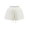 25033-Estilo Europeo y Americano Sexy Sexy Shorts de Yoga de Cintura Elástica para Mujer 2025 Nuevo Cordón Ajustable Slim Casual Pantalones Cortos Hot