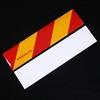 Suministro directo de fábrica placa de aluminio con forma de respaldo patrón de sarga rojo y amarillo reflector de señal de cola de camión pegatina reflectante para mascotas advertencia inspección anual
