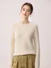 Estilo Sencillo Cuello Redondo Tejido de Cable Cachemira Suéter de Punto para Mujer Otoño 2026 Suéter de Punto Grueso Perezoso Cálido