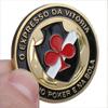Prensador de tarjetas de regalo Texas Hold'em con chip metálico y protector de tarjetas chapado en oro de 100 g opcional