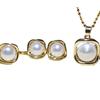 Pendientes de Aguja de Plata S925 con Perla de Agua Dulce de Luz Fuerte, Colgante, Anillo, Juego de Tres Piezas, Joyería Gone and Fine, Juego de Perlas