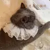 Colarinho de organza branco plissado com contas de 10 cm de largura, bainha de roupa, extensão, acessórios de renda para animais de estimação
