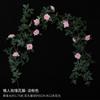 Enredadera de rosas de imitación, cubierta decorativa para conducto de aire acondicionado, pared sinuosa, planta verde, enredadera de rosas, enredadera de flores artificiales
