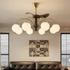 Araña Retro Americana para Sala de Estar Lámpara Minimalista Moderna para Dormitorio Lámpara de Protección Ocular de Espectro Completo con Ventilador Integrado Estilo Mediados de Siglo Nuevo
