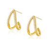 Pendientes con forma de garra, pendientes de plata de ley 925 bañados en oro de 14 quilates, pendientes de circonitas de lujo, accesorios de joyería para mujer, selección transfronteriza en caliente