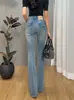 Jeans de estilo de diseñador con temperamento para mujer 2027 Nuevas llegadas Primavera/Otoño Diseño de Marca Grande Muy Bonitos Pantalones Acampanados Petite