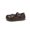 2026 Primavera Nuevo Estilo Color Sólido Retro Zapatos de Cuero para Niñas Estilo Coreano Simples Versátiles Zapatos de Princesa Ligeros Suela Suave Cómodos