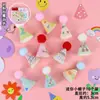 Chapéu Mini com Laço Estilo Coreano Decoração de Bolo Ornamento Pom-Pom Chapéu de Aniversário Decoração de Mesa de Confeitaria