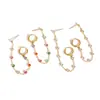 Pendientes de Acero Inoxidable con Borla de Pedrería Blanca Estilo Clásico Elegante y Silencioso Pendientes de Nicho de Gama Alta Joyería de Lujo Ligero Transfronteriza para Mujeres