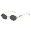 Nuevas Gafas de Sol Metálicas de Rombo para Mujer, Gafas de Sol Poligonales Retro de Marco Pequeño Europeas y Americanas para Hombre, Gafas de Sol Estilo Hip-Hop Callejero