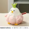 Enfeites Criativos de Cerâmica, Desenho Animado Pássaro de Alho, Animal de Estimação Fofo, Decoração de Mesa para Estação de Trabalho, Presente para Amigos, Novo Estilo