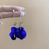 Brincos de Borla de Flor Transfronteiriços de Agulha de Prata Luxo Leve Sofisticado Elegante Tachas de Orelha Moda Simples Brincos Senso de Design Nicho
