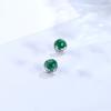 Pendientes Yuexin de plata esterlina S925 con piedra uva semicortada para Mujer Ópalo verde ágata negra pendientes de corte vintage