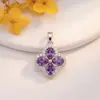 Colgante Transfronterizo Estilo Europeo y Americano Cobre Morado Microincrustado Circonita Accesorios de Joyería DIY de Alto Grado Personalizados Comercio Exterior Accesorios Versátiles