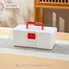 La Caja de Almacenamiento de Plástico Transparente de Mayor Capacidad de Bainabang para Suministros de Caligrafía, Caja de Almacenamiento Portátil y con Compartimentos