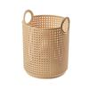Cesta de Armazenamento de Plástico com Aparência de Rattan para Casa Mais Vendida, Caixa de Armazenamento Estilo Bambu Vintage de Luxo Leve, Cesto de Roupa Suja