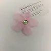Flores de Gasa Flor de Cinco Pétalos Rosa Hecho a Mano DIY Tocado Tela Broche para Mujer Organza Pedrería de Colores