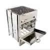 Estufa de barbacoa portátil para exteriores de acero inoxidable cuadrada plegable BBQ camping estufa de leña parrilla de barbacoa calefacción CampStove