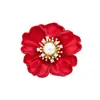 Broche de Flor de Rosa Roja Transfronterizo para Mujer, Moda Aleación de Alta Gama Accesorio Anti-Exposición, Pin de Solapa para Traje, Accesorio para Cuello