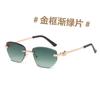 Gafas de sol de corte sin montura curvadas transfronterizas para hombre y mujer, gafas de sol de moda multiarista, gafas de sol con protección solar para conducir