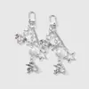 Nuevo Estilo de Moda Y2K Personalizado para Pareja Cadena Estrella Diamantes de Imitación Corazón Ángel Instrumento Musical Set de Llaveros DIY