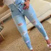Venta directa de fábrica: Nuevos jeans de mezclilla ajustados de cintura alta para mujer, primavera/otoño 2025, superventas de Amazon, jeans pitillo desgastados