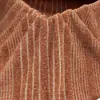 Tejido de Felpa Catiónica con Rayas Estilo Británico, Tejido de Punto Acanalado Irregular, Tela Base para Camiseta Casual de Mujer