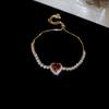 Pulsera Geométrica Redonda de Flor de Zirconia Transfronteriza Europea y Americana Estilo Retro de Moda Pulsera Joyería de Lujo Ligero Al por Mayor