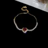 Pulsera con Colgante de Corazón de Nácar de Doble Capa, Moderna y Elegante, Sencilla y Versátil, Joyería Exquisita de Nicho de Lujo Ligero al por Mayor