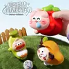 Nuevos juguetes de vinilo de dibujos animados con temática de frutas: Juguetes de plátano y manzana para apretar y aliviar el estrés, adornos colgantes, juguetes para niños, regalos pequeños