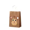 Bolsa de papel kraft para embalaje de fiestas, bolsa de mano con diseño de elefante de dibujos animados, bolsa de compras al por mayor