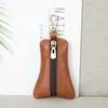 Estojo de Chave de Carro Retrô Europeu e Americano Neutro Couro Genuíno Camada Dupla Couro Bovino Genuíno Pendurado na Cintura Fechadura de Casa Pequena Bolsa Chaveiro Personalizado