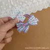 Cuerda para Cabeza de Bebé Niños Dulces Original Estilo Étnico azul claro Bordado Moño Pequeño Mini Cuerda para Cabeza Cuerda para el Cabello
