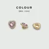 Botones metálicos de perla incrustados con diamantes en forma de corazón, botones de camisa en forma de corazón, botones pequeños decorativos para cárdigans, camisas y chaquetas