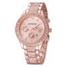 Reloj de Mujer Ginebra Reloj Ginebra Reloj de Hombre Diamante Tres Ojos Correa de Acero Reloj Calendario Fabricante Venta al por Mayor al Contado