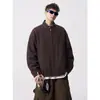 Outono/Inverno 2026 Novo Jaqueta Masculina de Alta Qualidade Americana com Gola Alta, Patchwork de Lã, Falsa Peça Dupla, Tamanho Grande, Roupa Exterior, Jovem
