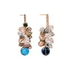 Brincos de prata com agulha europeus e americanos transfronteiriços com diamantes e zircônia, brincos de franja, brincos de nicho de alta qualidade, acessórios versáteis para vestidos de noite para mulheres