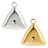Colgante Pequeño Triangular Tridimensional de Acero Inoxidable Chapado en Oro de 18K Accesorios para Pulsera Collar Pendiente DIY Hecho a Mano Transfronterizo