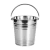 Cubo de Hielo Grueso de Acero Inoxidable Estilo Coreano con Asa para Bar, Cubitos de Hielo, Champaña, Cerveza y Vino