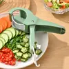 Rebanador de Frutas y Verduras - Cortador de Verduras para Ensaladas con Hoja Afilada de Acero Inoxidable, Operación de un Solo Pulsador, ABS de Grado Alimenticio, Mango Ergonómico, Antiadherente - para Huevos, Fresas, Kiwi, Champiñones - 2 Colores