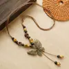 Colar de Maçã de Cerâmica Jingdezhen Colar Borboleta Dopamina Personalidade Fresca Feminina Moda Versátil Colar Venda por Atacado