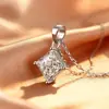 Plata de Ley 925 Lujo Accesible Colgante Cuadrado Personalizado Chapado en Oro Blanco de 18K Ventas Directas de Fábrica Collar de Moissanita Plata Popular para Mujer