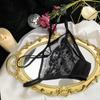 Roupas Íntimas Bordadas Francesas, Femininas Transparentes com Tira Fina Cruzada Renda Roupa Íntima Feminina Tentação