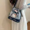 Bolso cruzado tipo cubo, bolso de hombro para estudiantes, bolso con temática de gato para mujer, nuevo bolso de 2026 para el trabajo, bolso de hombro de gran capacidad con lunares