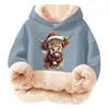 Sudadera con capucha de talla grande, suelta, de algodón compuesto y borrego, forrada de forro polar, sin bolsillos, para primavera y otoño, transfronteriza del Sudeste Asiático