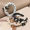 Diadema de Moda Alta con Dientes Ondulados y Perlas de Felpa, Antideslizante, Textura Esponjosa Accesorio para el Cabello