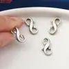 Plata de Ley Rostro de Bestia León Calabaza Anillo Doble Accesorios Retro Viejo Negro Cuadrado Hebilla de Resorte Botón de Hebilla Cuadrada Accesorios