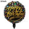 Globos de Aluminio Feliz Cumpleaños para Pastel 18 pulgadas Bola Redonda de Cumpleaños Decoración de Ambiente de Fiesta Globos de Aluminio