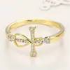 Anillo Cruz de Zirconia Personalizado Dinghao Design Simple y Moderno Anillo de Alta Gama para Mujer Amor Infinito Joyería Clásica para la Mano